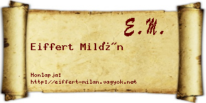 Eiffert Milán névjegykártya