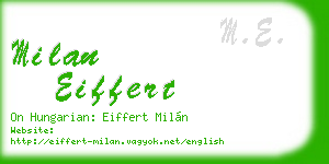 milan eiffert business card